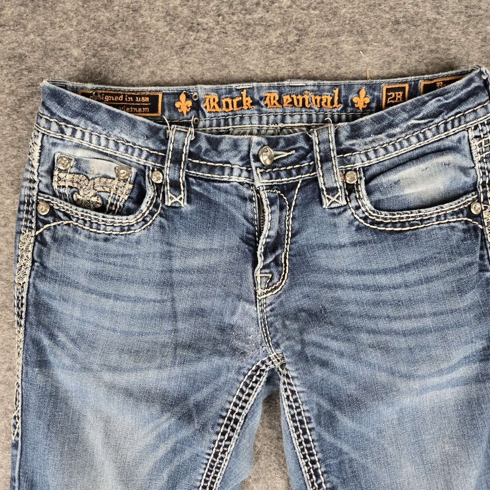 Rock Revivial BETTY Distressed‎ Jeans 28 Patched Y2K Cowgirl Country